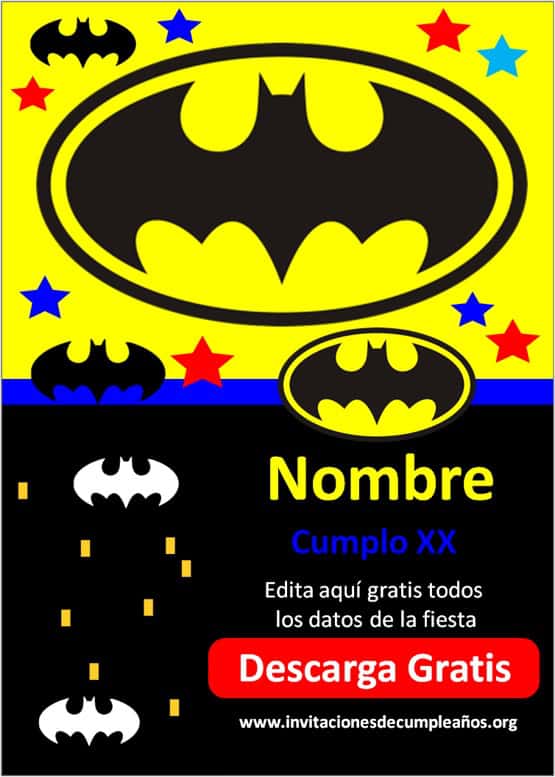 invitaciones de cumpleaños de batman online