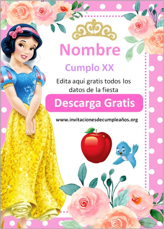 Invitaciones Blanca Nieves Gratis