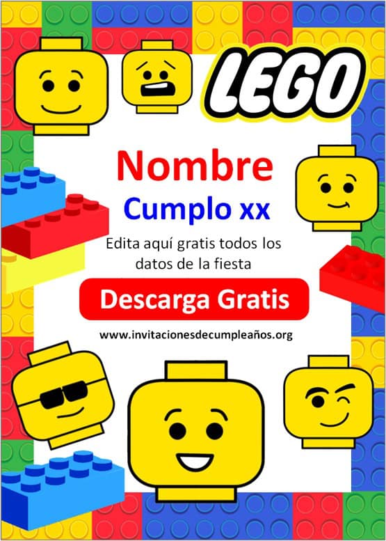 Invitaciones de Lego