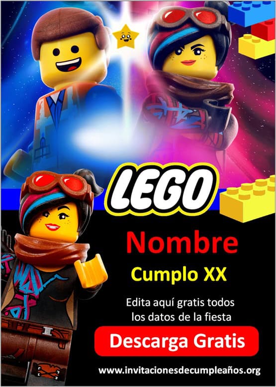 Invitaciones de cumpleaños de Lego