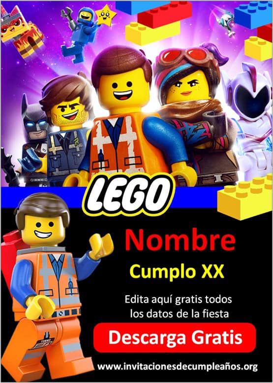 Invitaciones de Lego