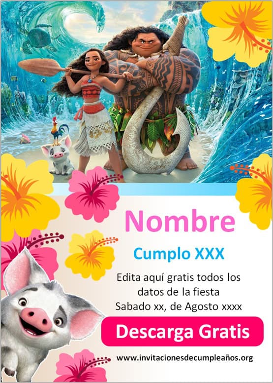 Invitaciones de Moana