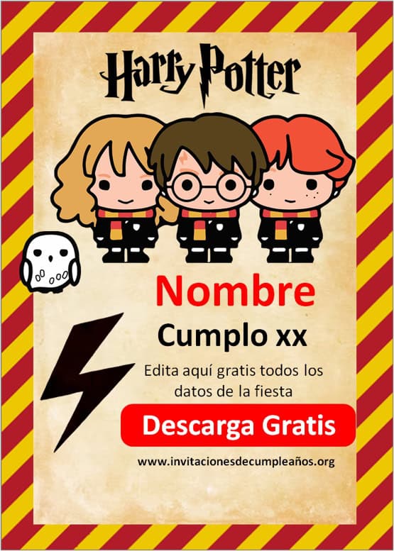 Invitaciones Harry Potter