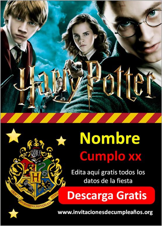 Invitaciones Harry Potter