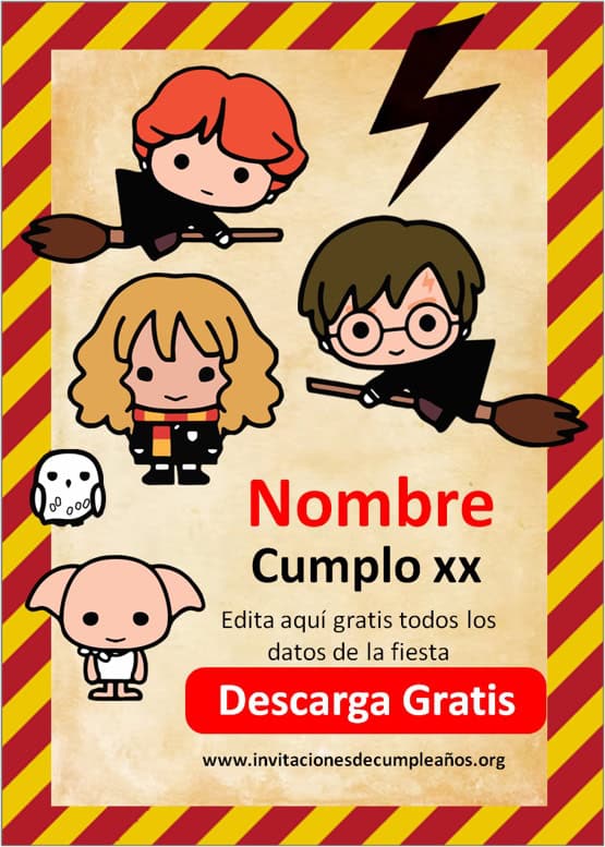 INVITACIONES de HARRY POTTER Gratis