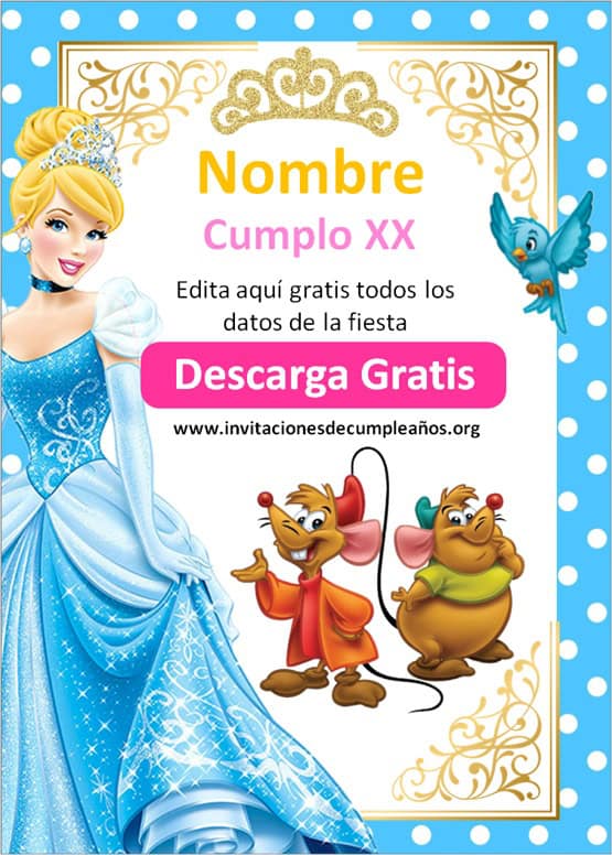 invitación digital cenicienta gratis