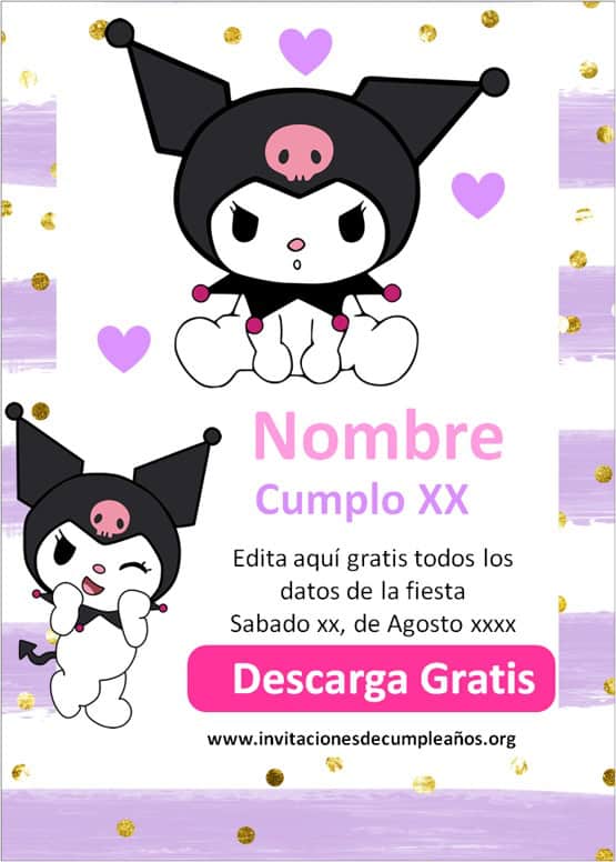 invitaciones de kuromi en español