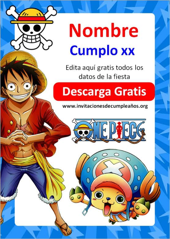 Invitaciones de One Piece