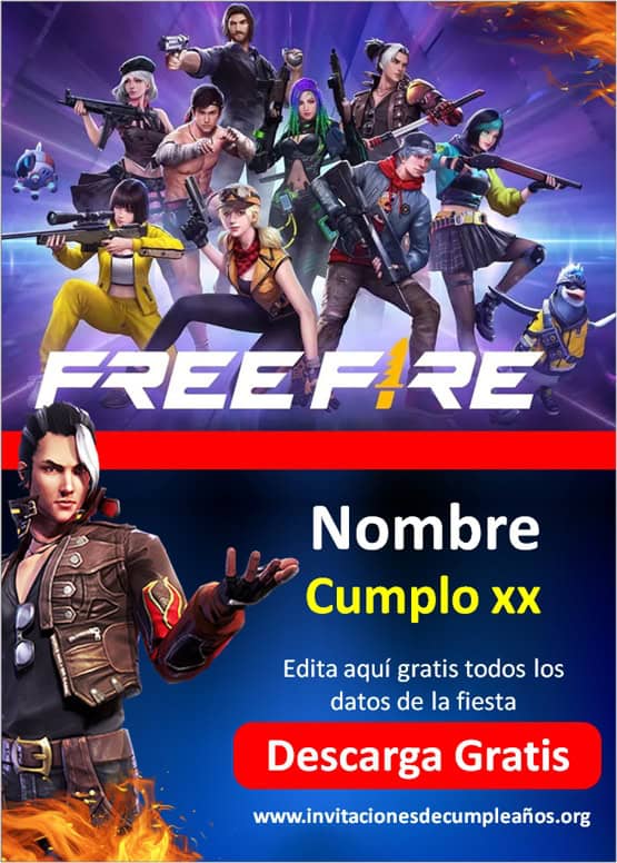 Invitaciones de Free Fire