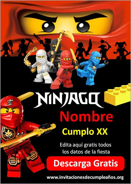 Invitaciones de Ninjago