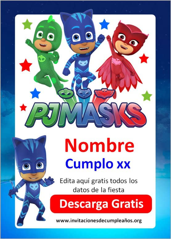 Invitaciones de PJ Masks