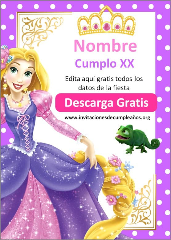 rapunzel invitaciones para imprimir gratis