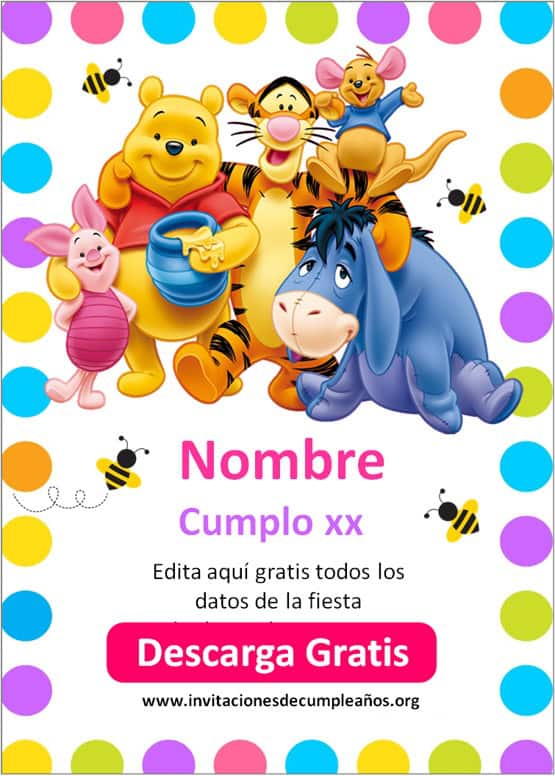 Invitaciones de Winnie pooh