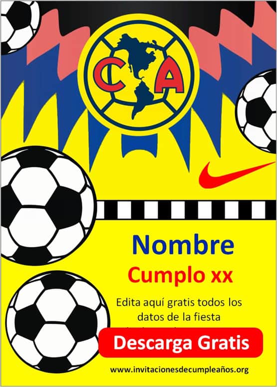 Invitaciones Futbol Club America