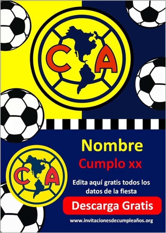 Invitaciones de cumpleaños del club America