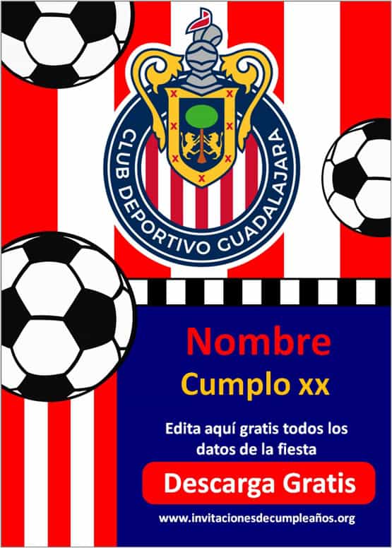 invitaciones de cumpleaños de las chivas