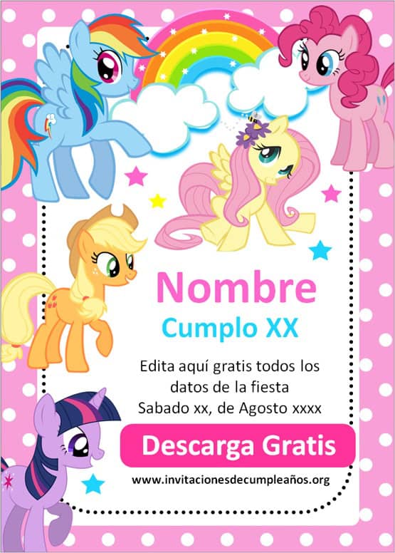 Invitación de Mi Pequeño Pony