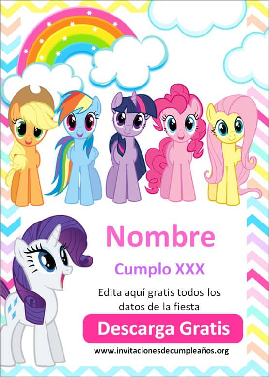 invitación my little pony editable