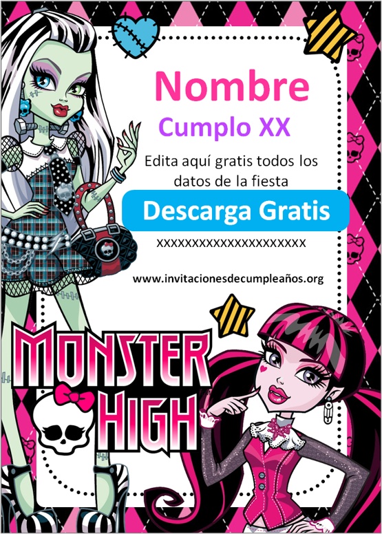 Invitaciones Monster High