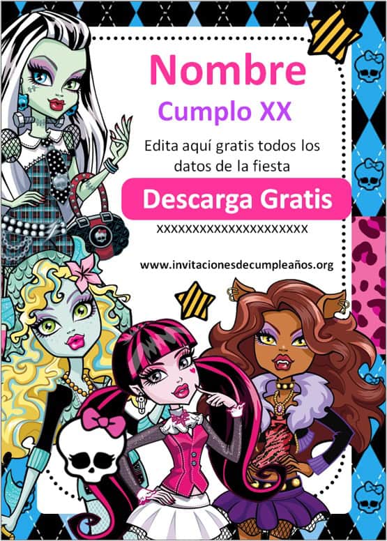 Invitaciones de Monster High