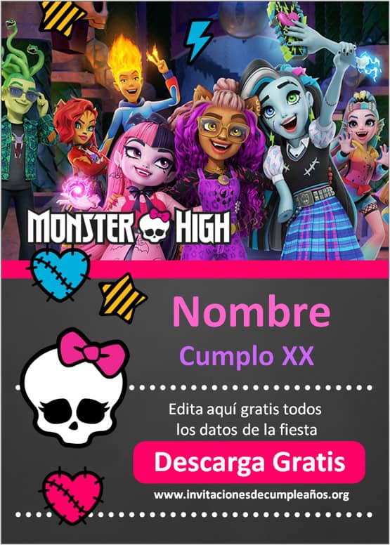 Invitaciones de Monster High para enviar por WhatsApp