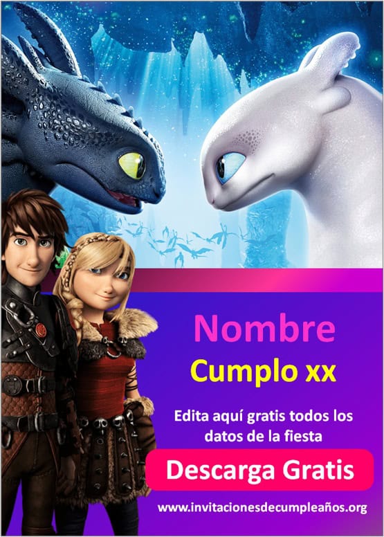 Invitaciones de cumpleaños de Cómo entrenar a tu dragón