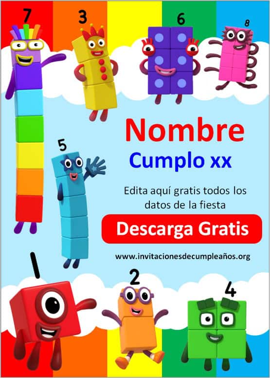 Invitaciones de Numberblocks