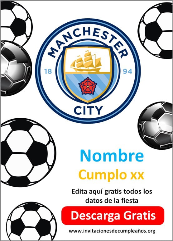 invitaciones de cumpleaños de fútbol para editar