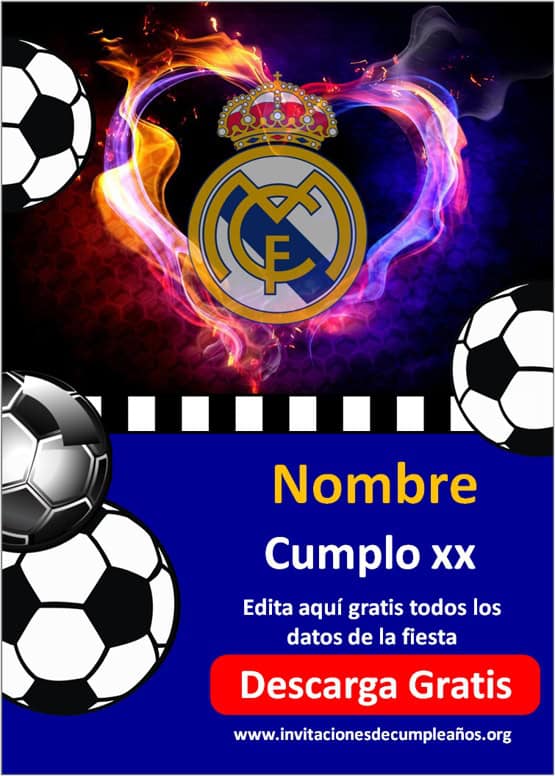 invitaciones del real madrid para editar