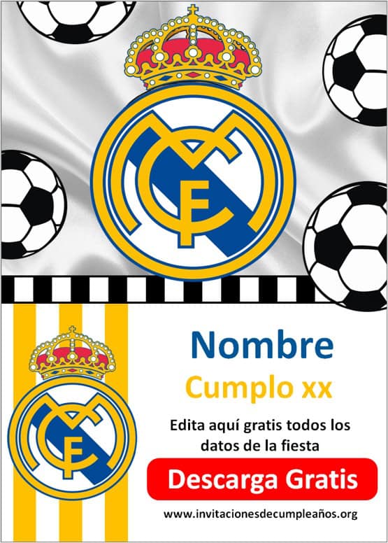 invitaciones de cumpleaños de fútbol para editar