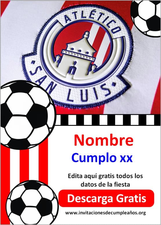 invitaciones de futbol Club Atletico San luis