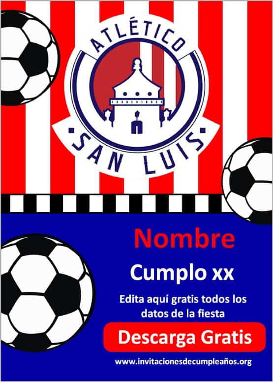 invitaciones de fútbol Club Atletico San luis