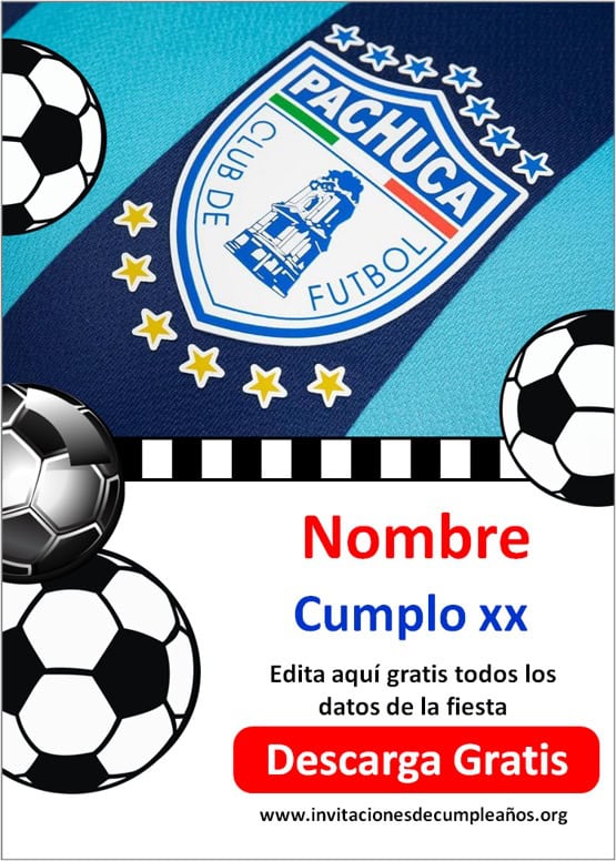 Invitaciones de cumpleaños Club Pachuca