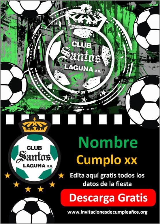 Invitaciones de Cumpleaños Club Santos Laguna