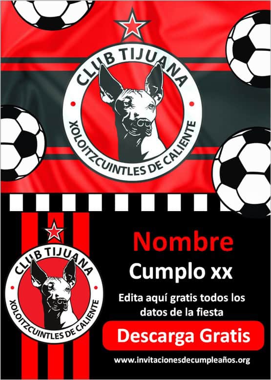 invitaciones de futbol Xolos de Tijuana