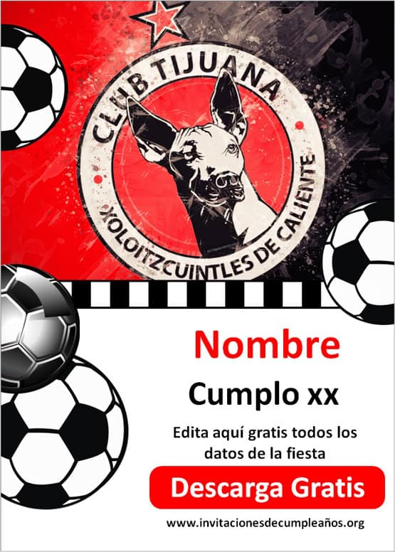 Invitacion Futbol del Tijuana Xolos