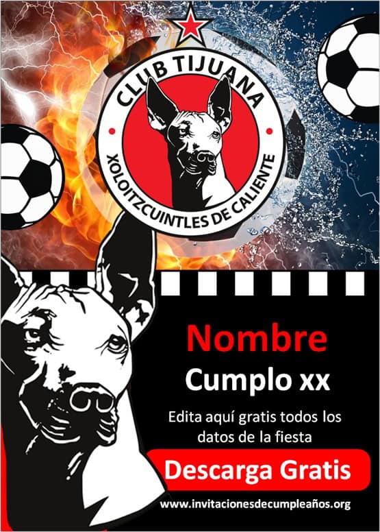 Invitaciones de Fútbol Club Tijuana Xolos