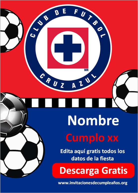 Invitaciones de Fútbol Cruz Azul