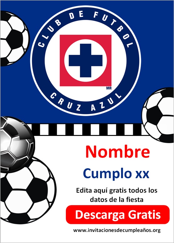 invitaciones de futbol Club Cruz Azul