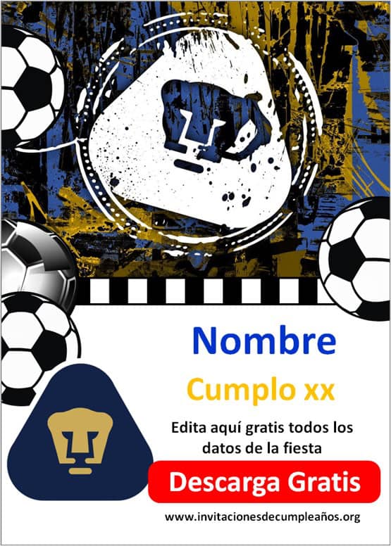 Invitaciones de cumpleaños de los Pumas Unam