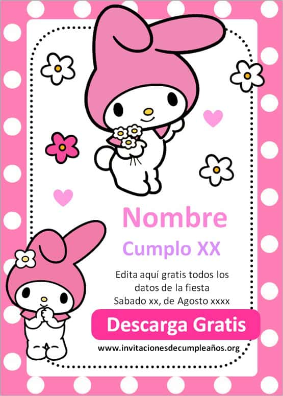 My Melody invitación gratis