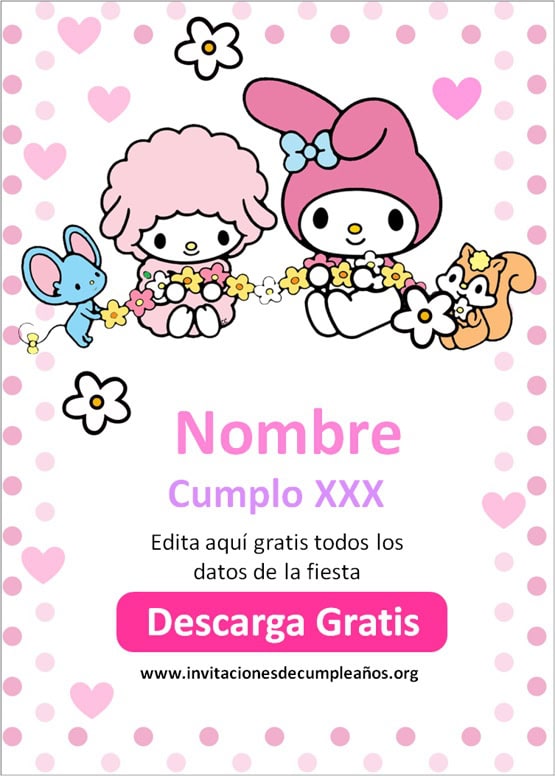 Invitaciones de My Melody pdf editable