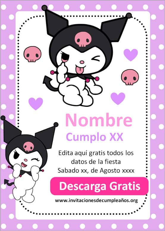 Invitaciones de kuromi