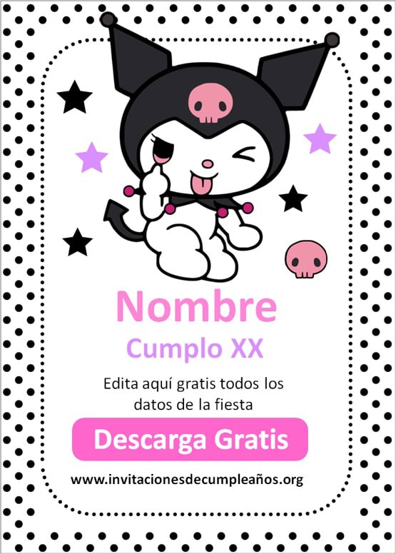 invitaciones de kuromi en español