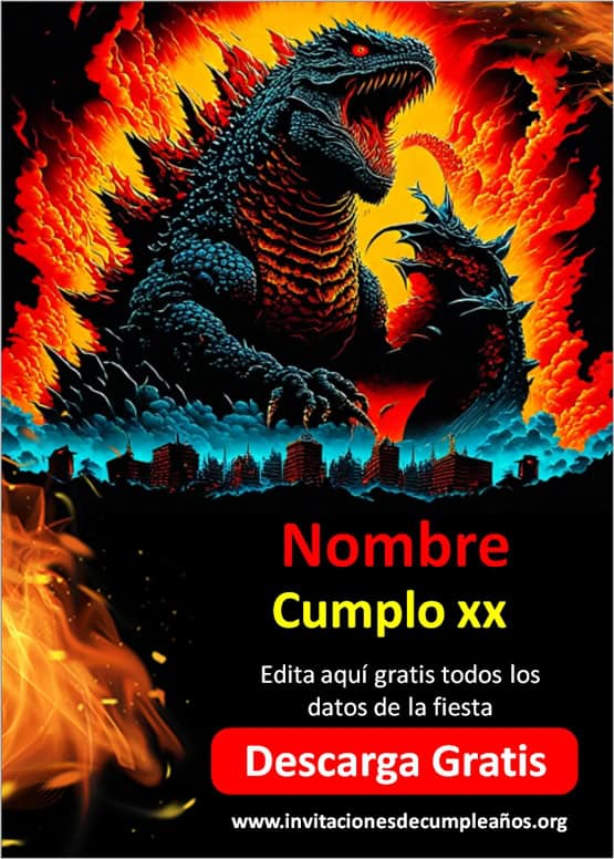 Invitaciones de Godzilla