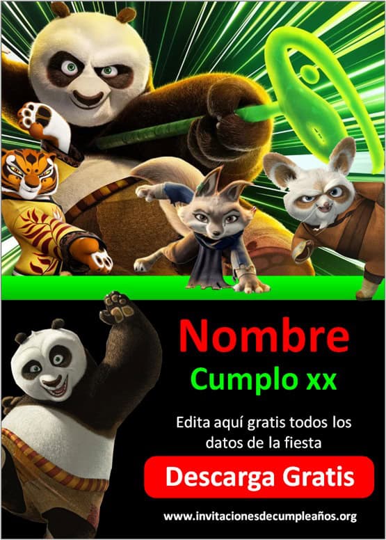 Invitación de Kung fu Panda 4