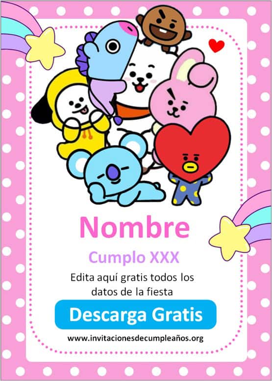 Invitaciones de BT21