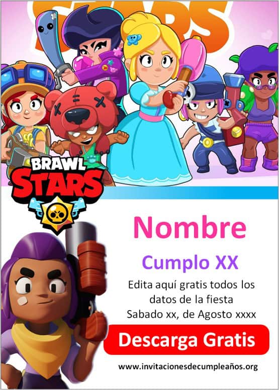 invitaciones de cumpleaños brawl stars