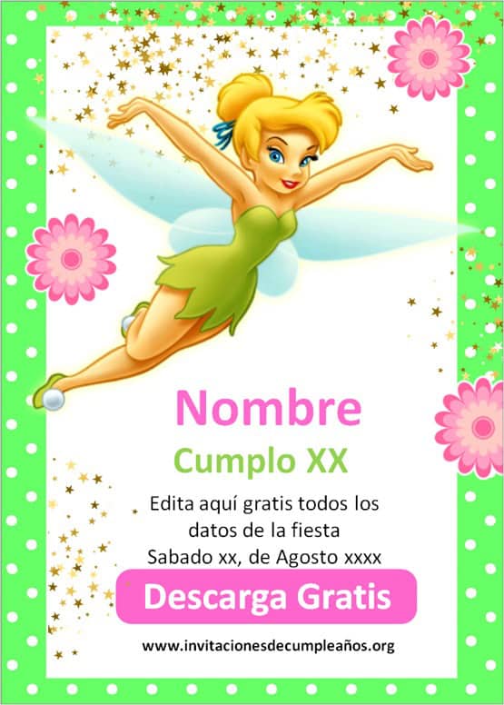 Invitaciones de Tinkerbell