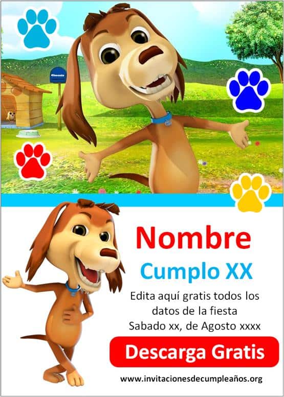Gratis Invitación Perro Chocolo Editable Digital